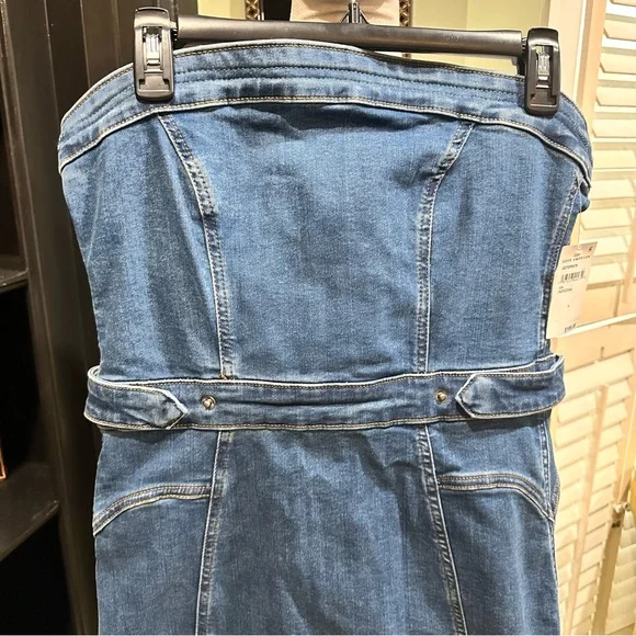 Good American Strapless Denim Midi Dress – Size L - Picture 5 of 15
